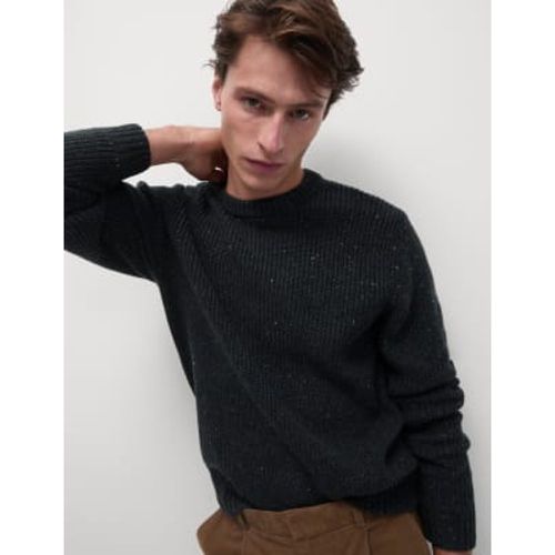 Mens Lambswool Blend Textured Crew Neck Jumper - - M&S Collection - Modalova