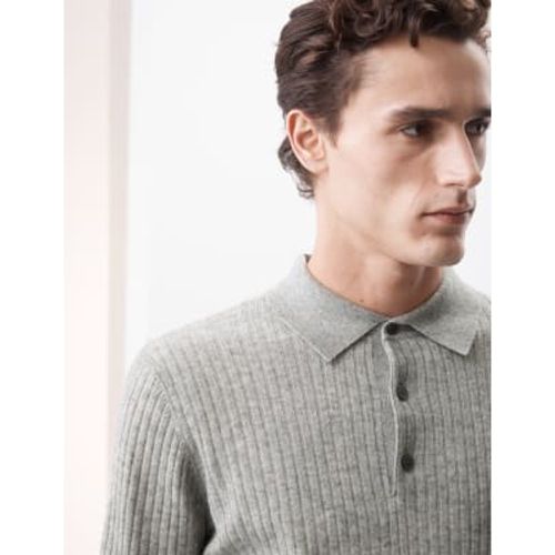 Mens Merino Wool Rich Knitted Polo with Cashmere - - Autograph - Modalova