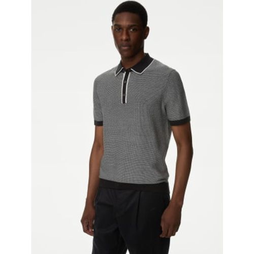 Mens Cotton Rich Textured Knitted Polo Shirt - - M&S Collection - Modalova