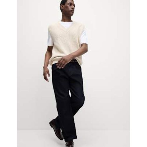 Mens Pure Cotton Ribbed Knitted Vest - M&S Collection - Modalova