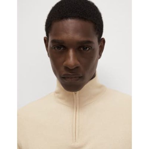 Mens Cashmilon™ High Neck Half Zip Jumper - - M&S Collection - Modalova