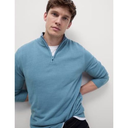 Mens Cashmilon™ High Neck Half Zip Jumper - - M&S Collection - Modalova