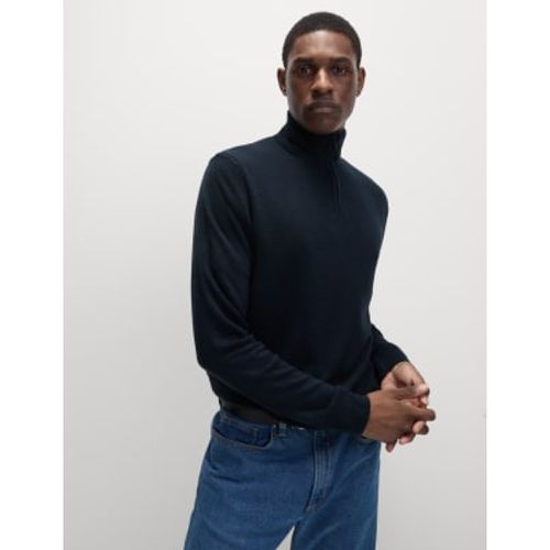 Mens Cashmilon™ High Neck Half Zip Jumper - - M&S Collection - Modalova