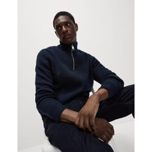 Mens Supersoft Half Zip Jumper with Wool - - M&S Collection - Modalova