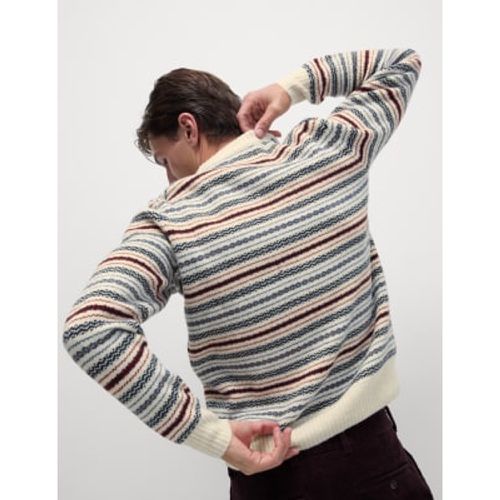 Mens Supersoft Fair Isle Crew Jumper with Wool - - M&S Collection - Modalova