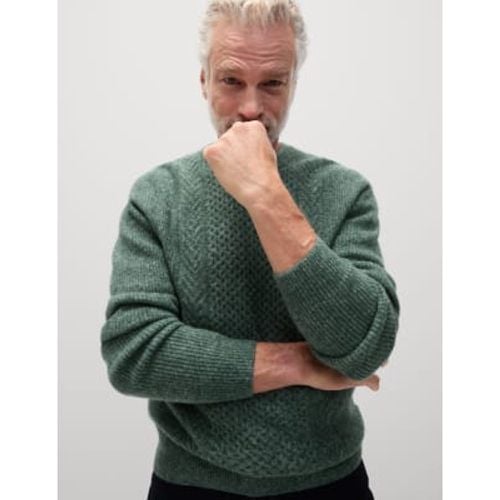 Mens Cable Knit Supersoft Jumper with Wool - - M&S Collection - Modalova