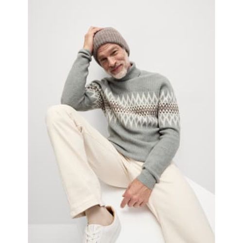 Mens Super Soft Fair Isle Roll Neck Jumper with Wool - - M&S Collection - Modalova