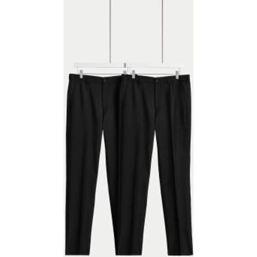 Mens 2pk Regular Fit Crease Resist Trousers - /, / - M&S Collection - Modalova