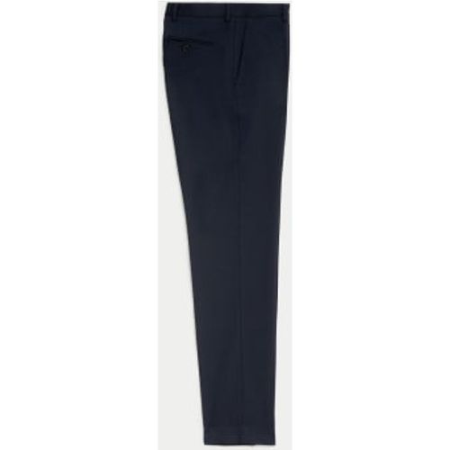 Mens Wool Blend Flat Front Stretch Trousers - - M&S Collection - Modalova