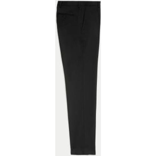 Mens Wool Blend Flat Front Stretch Trousers - - M&S Collection - Modalova