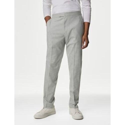 Mens Puppytooth Elasticated Stretch Suit Trousers - - M&S Collection - Modalova