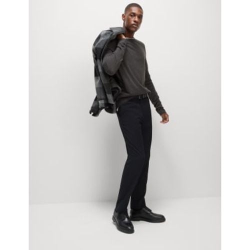 Mens Slim Fit Flat Front Stretch Trousers - - M&S Collection - Modalova