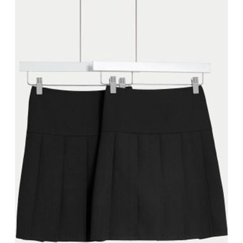 Girls 2pk Girls' Pleated School Skirts (2-18 Yrs) - - M&S Collection - Modalova