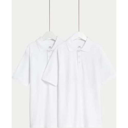 Unisex,Boys,Girls 2pk Unisex Pure Cotton School Polo Shirts (2-18 Yrs) - - M&S Collection - Modalova