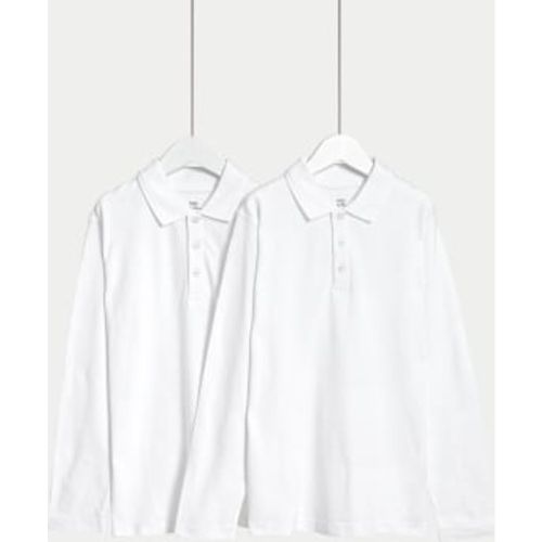 Unisex,Boys,Girls 2pk Unisex Pure Cotton Polo Shirts (2-18 Yrs) - - M&S Collection - Modalova