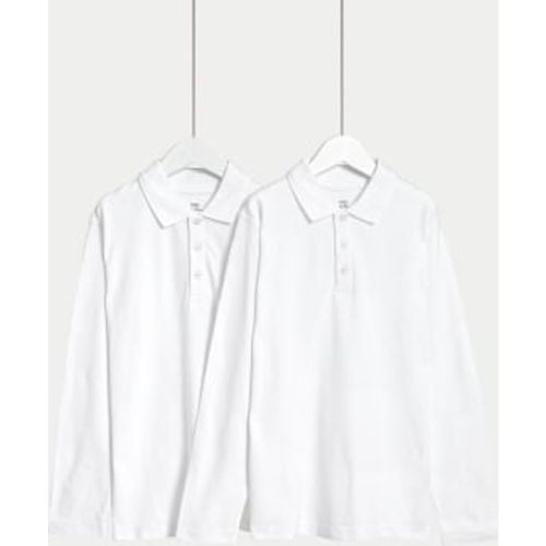 Unisex,Boys,Girls 2pk Unisex Pure Cotton Polo Shirts (2-18 Yrs) - - M&S Collection - Modalova