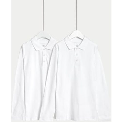 Unisex,Boys,Girls 2pk Unisex Pure Cotton Polo Shirts (2-18 Yrs) - - M&S Collection - Modalova