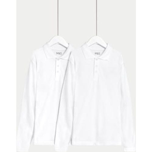 Unisex,Boys,Girls 2pk Unisex Pure Cotton Stain Resist School Polo Shirts (2-18 Yrs) - - M&S Collection - Modalova