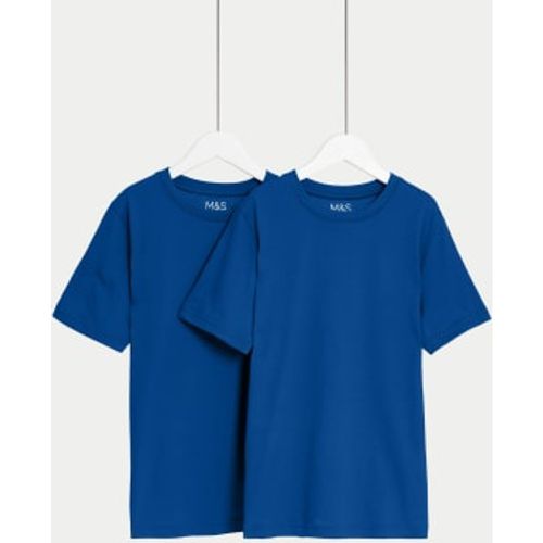 Unisex,Boys,Girls 2pk Unisex Pure Cotton School T-Shirts (2-16 Yrs) - - M&S Collection - Modalova