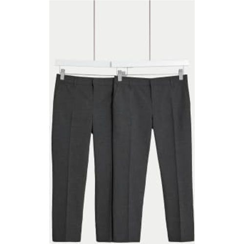 Boys 2pk Boys' Regular Leg Plus Waist School Trousers (2-18 Yrs) - - M&S Collection - Modalova