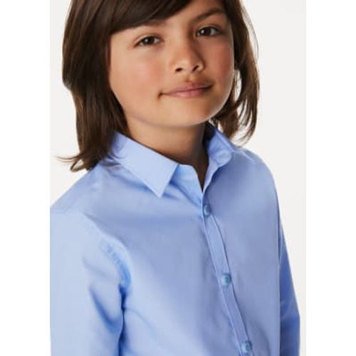 Boys 3pk Boys' Slim Fit Easy Iron School Shirts (2-16 Yrs) - - M&S Collection - Modalova