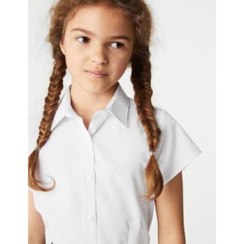 Girls 2pk Girls' Cap Sleeve Easy Iron School Shirts (2-16 Yrs) - - M&S Collection - Modalova