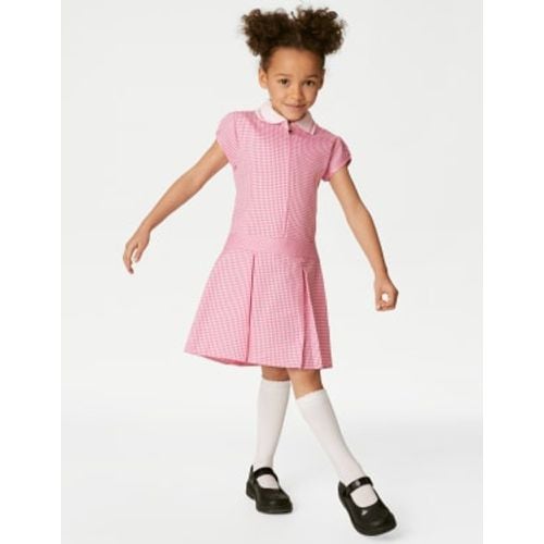 Girls Girls' Gingham Pleated School Dress (2-14 Yrs) - - M&S Collection - Modalova