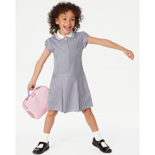 Girls Girls' Gingham Pleated School Dress (2-14 Yrs) - - M&S Collection - Modalova