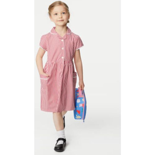 Girls Girls' Pure Cotton Striped School Dress (2-14 Yrs) - - M&S Collection - Modalova