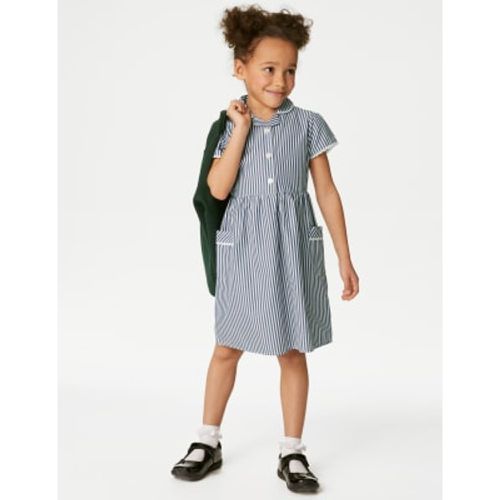 Girls Girls' Pure Cotton Striped School Dress (2-14 Yrs) - - M&S Collection - Modalova