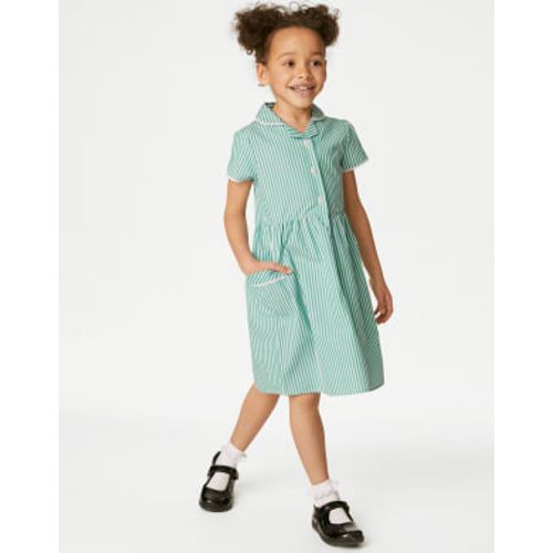 Girls Girls' Pure Cotton Striped School Dress (2-14 Yrs) - - M&S Collection - Modalova