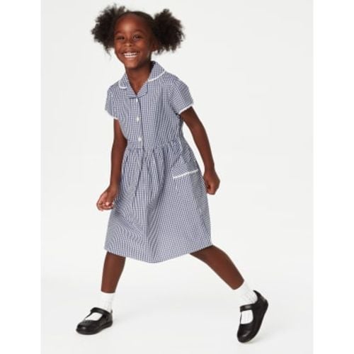 Girls Girls' Pure Cotton Gingham School Dress (2-14 Yrs) - - M&S Collection - Modalova