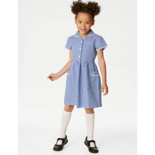 Girls Girls' Pure Cotton Gingham School Dress (2-14 Yrs) - - M&S Collection - Modalova