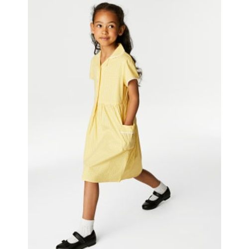 Girls Girls' Pure Cotton Gingham School Dress (2-14 Yrs) - - M&S Collection - Modalova