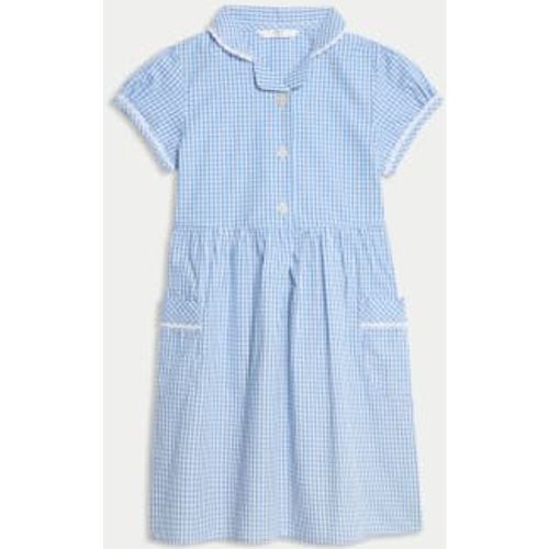 Girls Pure Cotton Gingham School Dress (2-14 Yrs) - - M&S Collection - Modalova