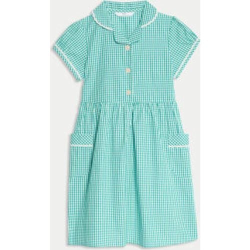 Girls Pure Cotton Gingham School Dress (2-14 Yrs) - - M&S Collection - Modalova