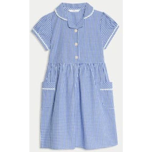 Girls Pure Cotton Gingham School Dress (2-14 Yrs) - - M&S Collection - Modalova