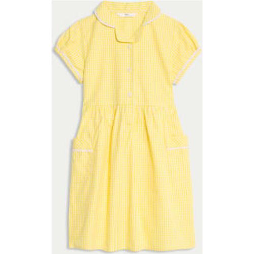 Girls Pure Cotton Gingham School Dress (2-14 Yrs) - - M&S Collection - Modalova