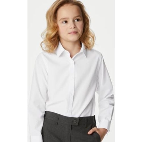 Girls 3pk Girls' Longer Length Easy Iron School Shirts (4-18 Yrs) - - M&S Collection - Modalova