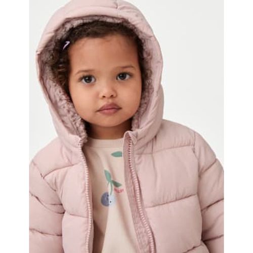 Girls Stormwear™ Padded Hooded Jacket (0-3 Yrs) - - M&S Collection - Modalova