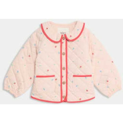 Girls Pure Cotton Floral Quilted Jacket (0 Mths-6 Yrs) - - M&S Collection - Modalova