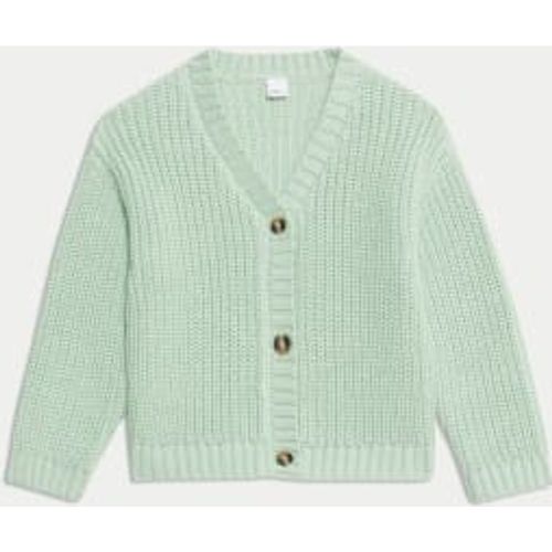 Girls Pure Cotton Knitted Cardigan (0-3 Yrs) - - M&S Collection - Modalova