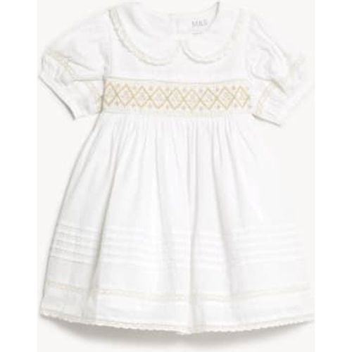 Girls Pure Cotton Christening Dress (7lbs-1 Yrs) - - M&S Collection - Modalova