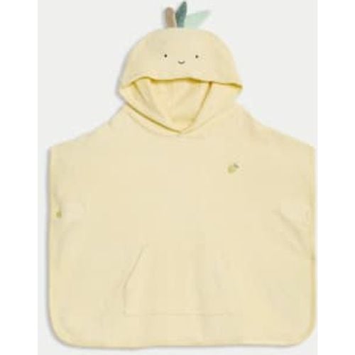 Girls Pure Cotton Lemon Towelling Poncho (0-3 Yrs) - - M&S Collection - Modalova