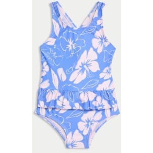 Girls Floral Frill Swimsuit (0-3 Yrs) - - M&S Collection - Modalova