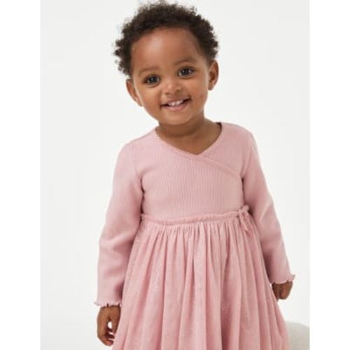 Girls Jersey and Tulle Sparkly Dress (0-3 Yrs) - - M&S Collection - Modalova