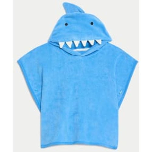 Boys Cotton Rich Towelling Shark Poncho (0-3 Yrs) - - M&S Collection - Modalova