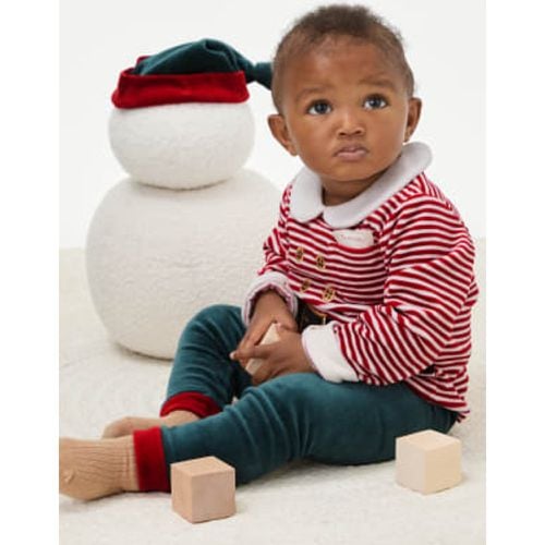 Boys Cotton Rich Christmas Elf Outfit (0-3 Yrs) - - M&S Collection - Modalova