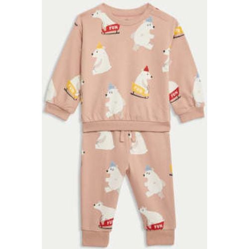 Boys Cotton Rich Polar Bear Outfit (0-3 Yrs) - - M&S Collection - Modalova