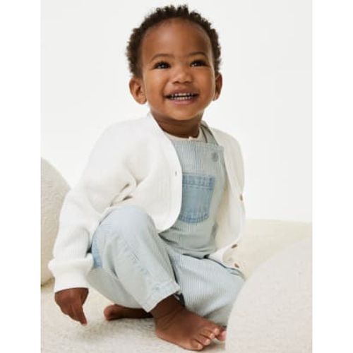 Boys Pure Cotton Knitted Textured Cardigan (0-3 Yrs) - - M&S Collection - Modalova